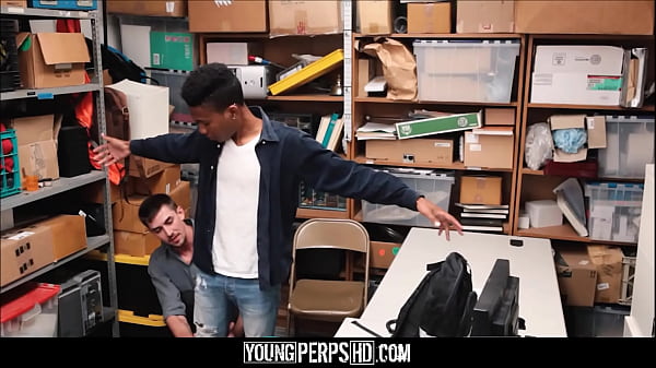 Download Video - Black Twink Caught Shoplifting Fucked By White Security Officer