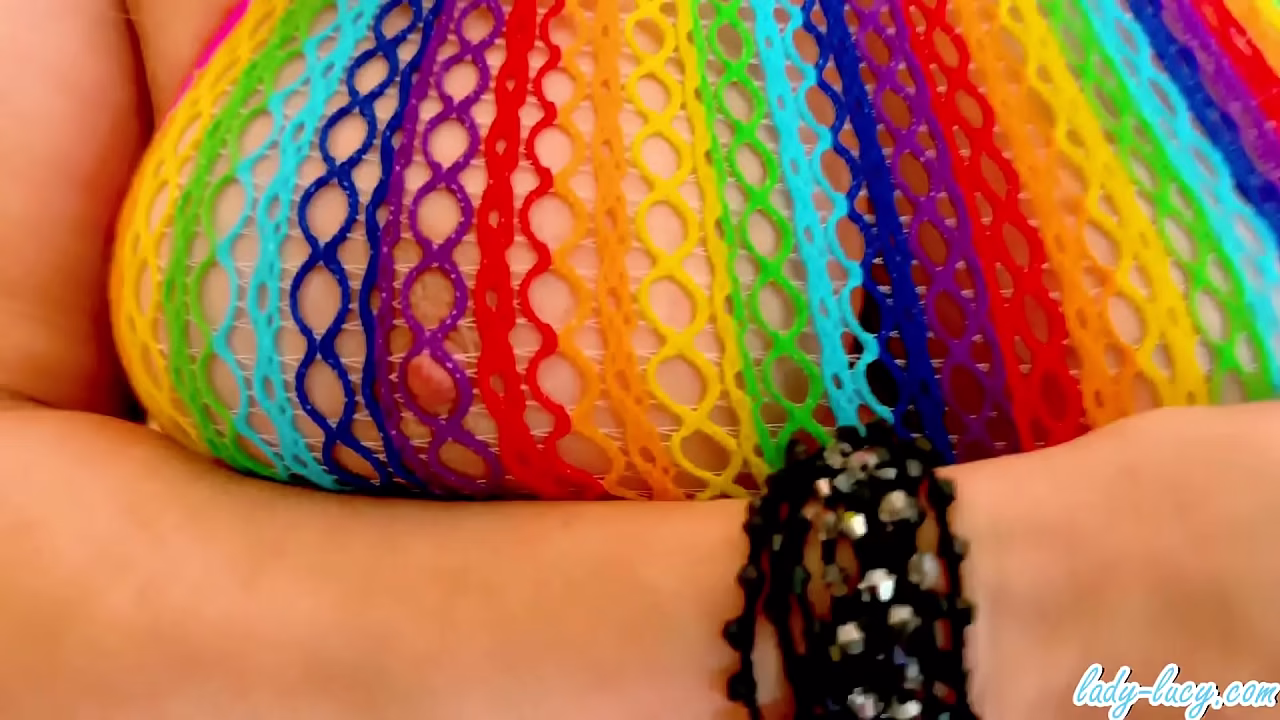 Lady Lucy Gresty in kinky boots and fishnet dress