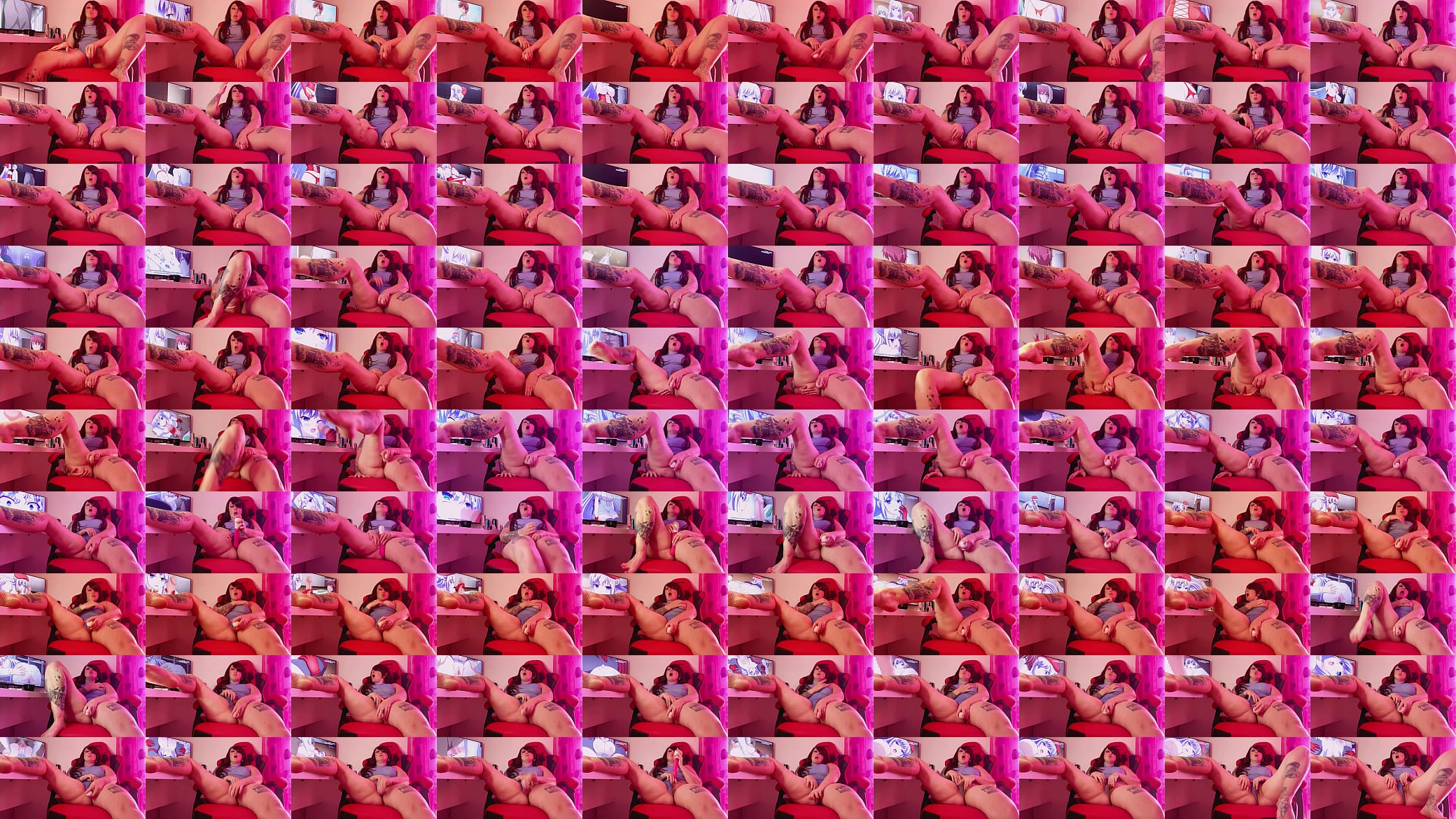 horny cosplay girl masturbates on anime porn 预览图