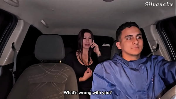Hard fuck with the Uber driver, I made him cum twice and they almost saw us!