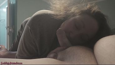 Hungry Slut Gags on Thick Cock