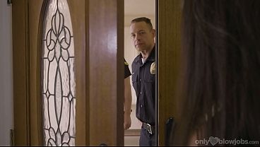ONLY TEEN BLOWJOBS - Petite Blonde Sucks The Officer's COCK For Noise Complaint