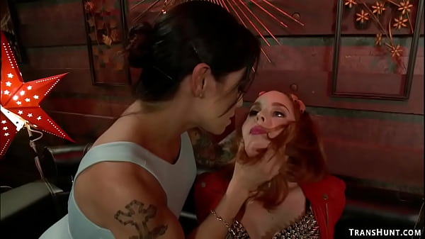 TS fucks redhead pornstar diva