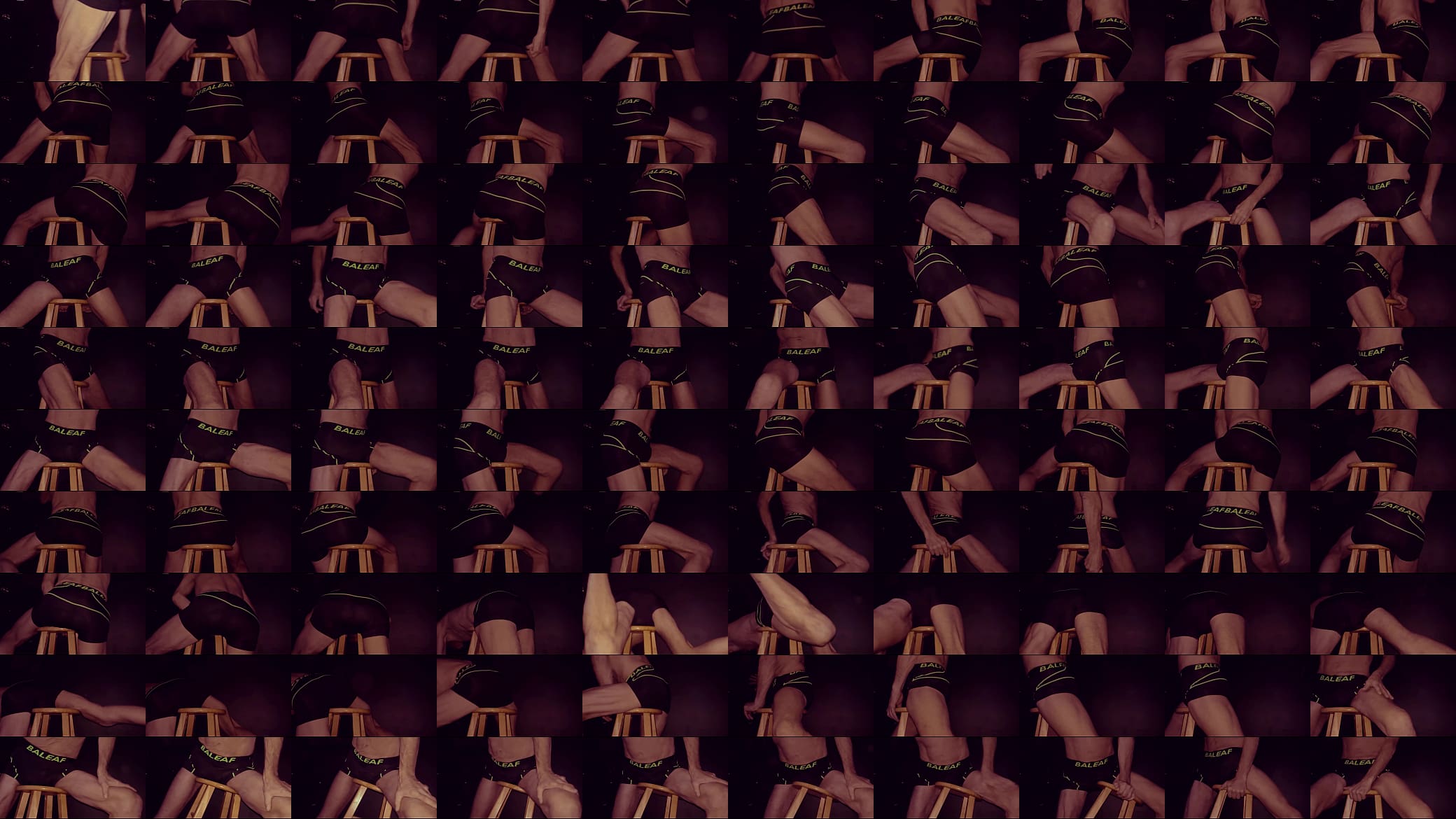 Grinding Up Close On Stool in Bicycle Shorts with Dark Background 预览图