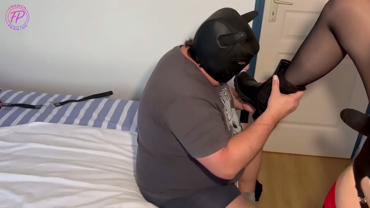 French Pegging &ndash_ A subscriber came to be humiliated and fucked hard with a deep strap-on