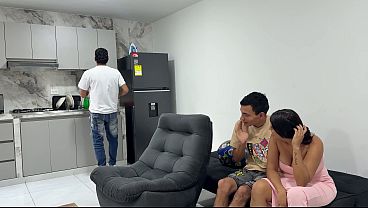 A poor Latina woman lets herself be fucked as part of payment and they ejaculate inside her