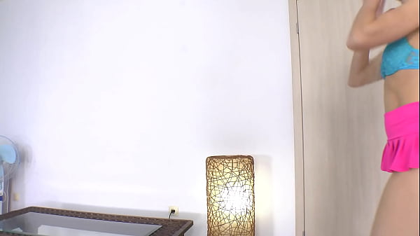 Stripping and teasing with a sex toy