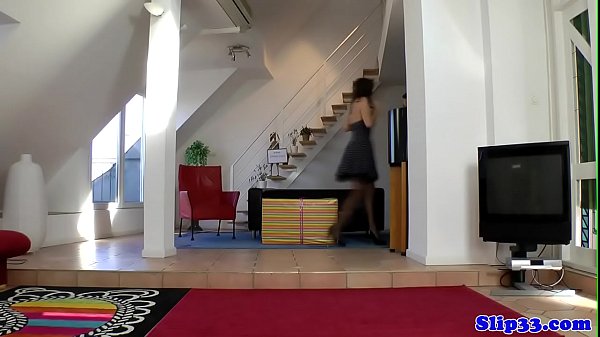 Blonde british teen in tutu trio with oldman