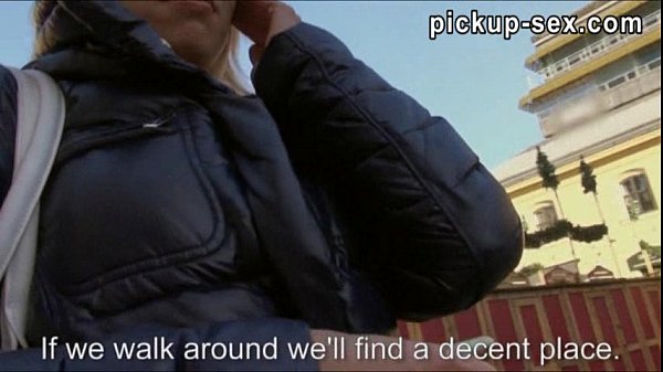 Amateur Eurobabe Adrienne pussy banged in public for money