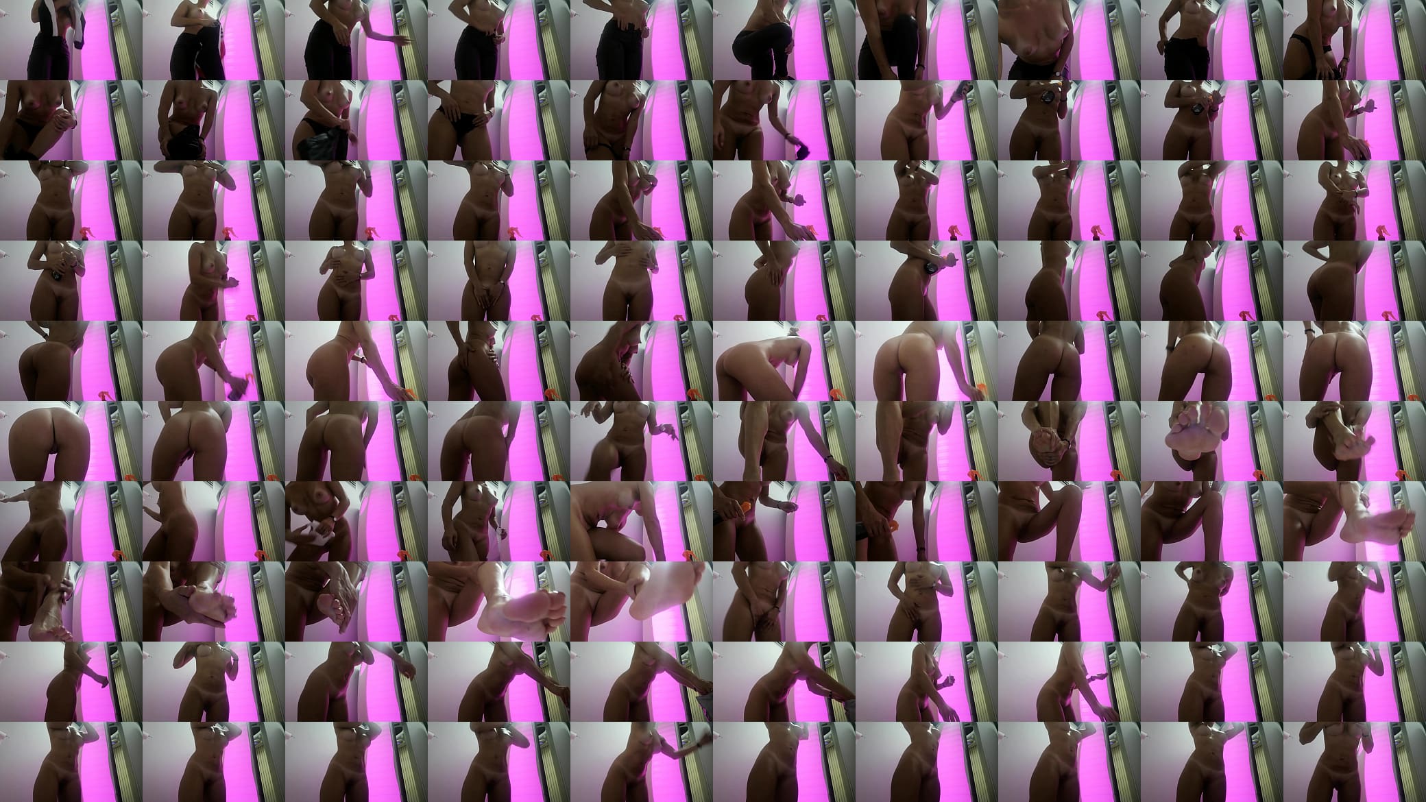 Sexy shaved Pussy Russian girl Show All Hot Body and use oil before Solarium 预览图