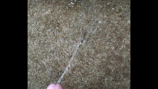 Releasing the golden stream on the carpet and t...