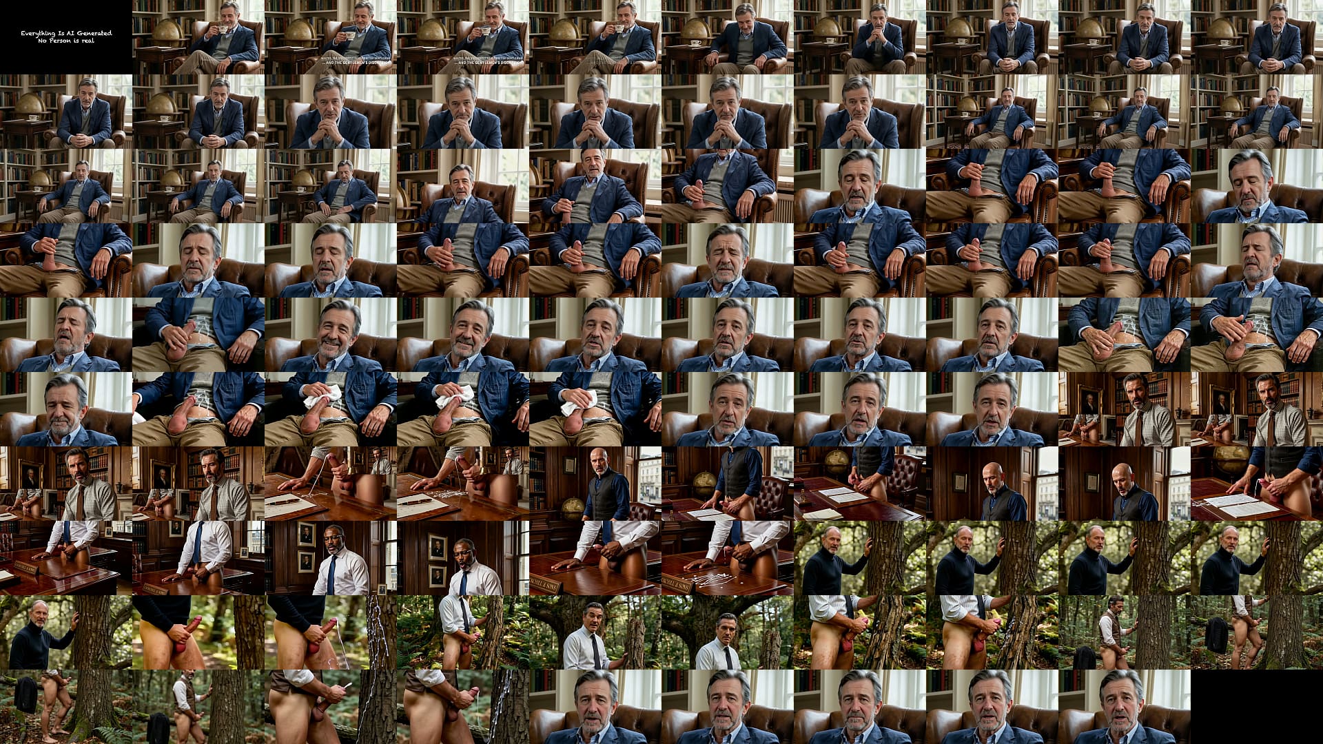 Walter and other old British gentlemen stroke their cocks and discreetly reach orgasm. - AI Generated 预览图