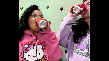 Burping Contest Drinking Soda Lesbian Gassy Couple