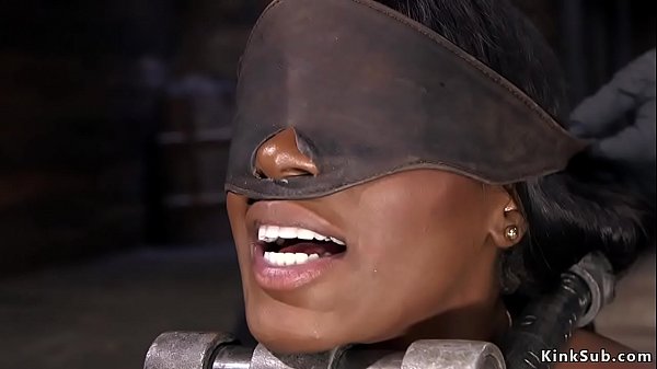 Ebony shocked and machine fucked