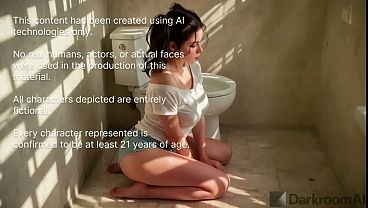 He caught his 18yo stepsister masturbating in the bathroom and helped her with his big black cock[AI]