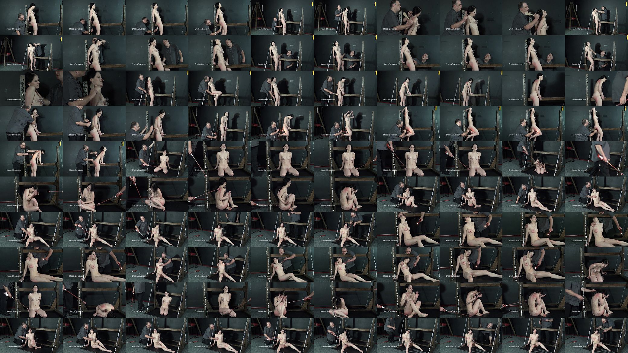 teen slave Kamis wooden device bondage and electro bdsm of amateur submis 预览图