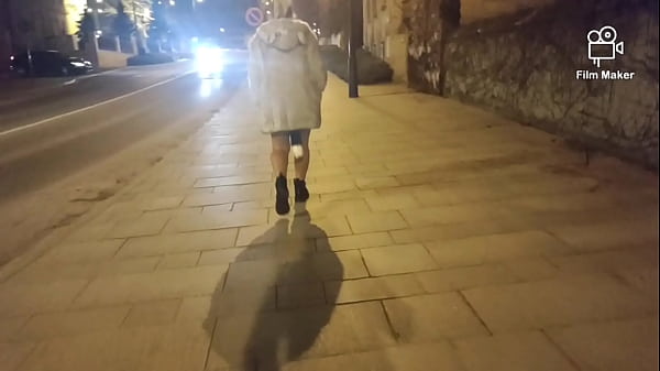 Ariela Rider walking with anal plug in sreet