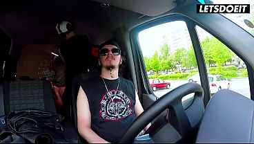 Two Hands and a Wet Mouth... Ball Licking Blowjob on the Van Seat
