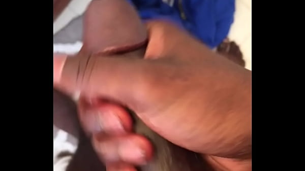 Juicy black dick being stroked