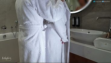 Cheating Wife Gets Destroyed in Shower by Lover While Husband is Working