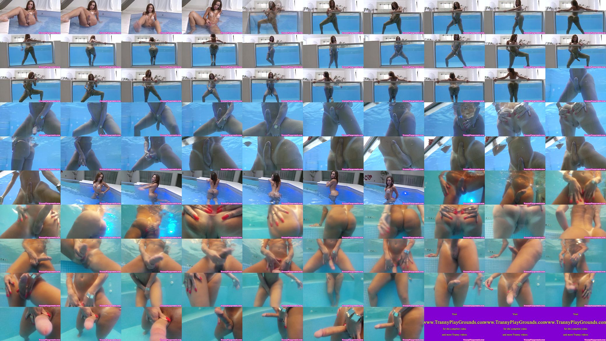 Amateur transexual tugging in the pool 预览图