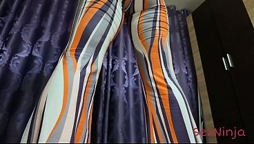 Step-Mom Tears her Leggings while Doing Yoga at Home
