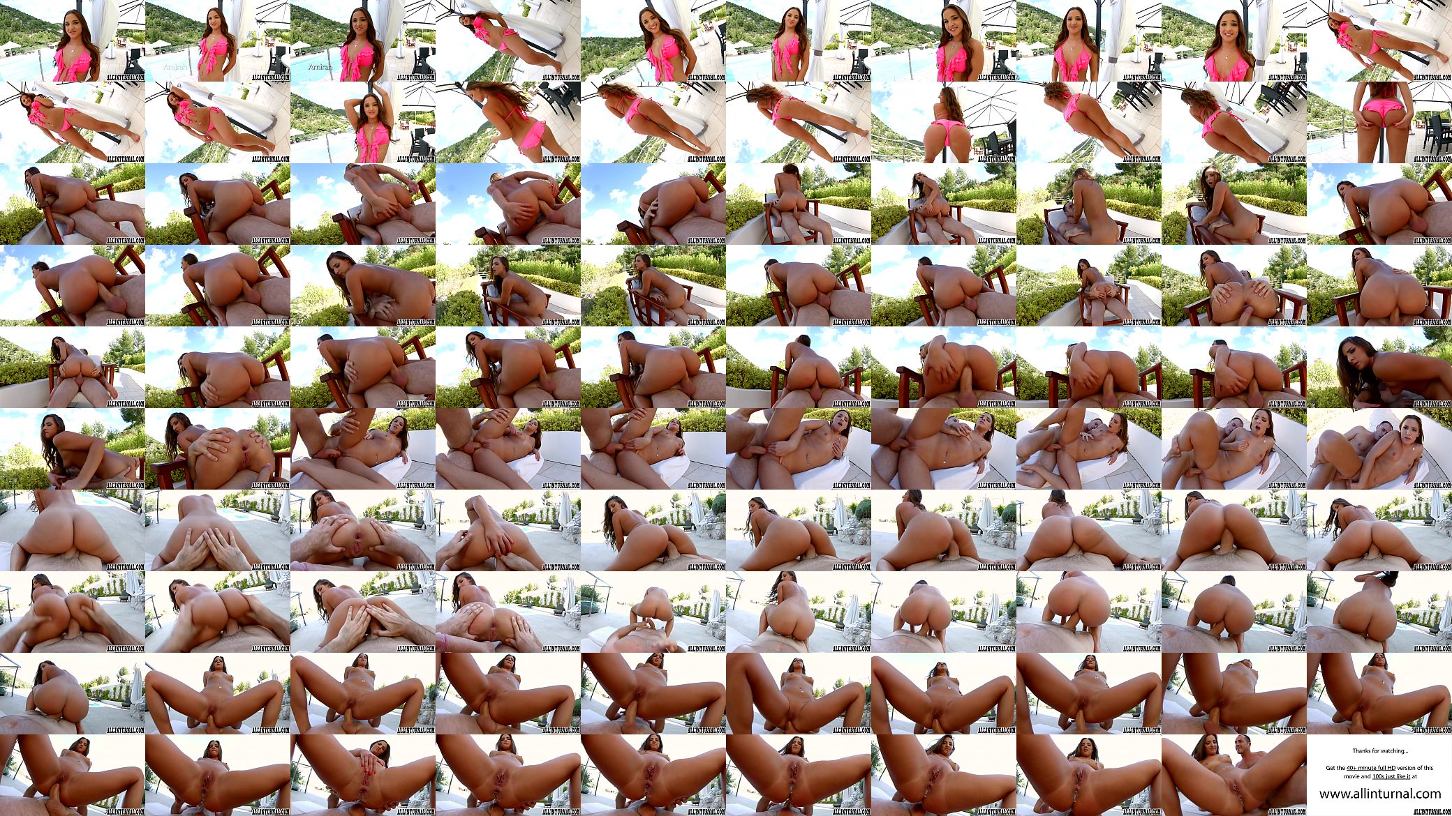 Hot brunette is filled with cum on the terrace 预览图