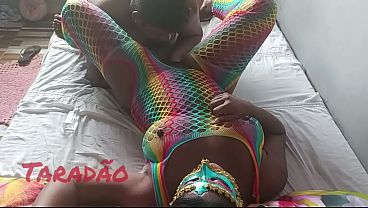 Sucking my black girl's hairy pussy