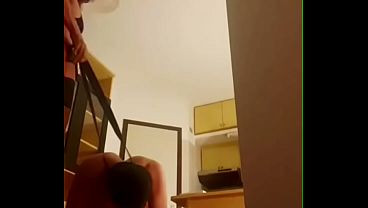 Mistress kicks in the balls and pisses on the slave