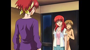 Hentai threesome sex with redheads