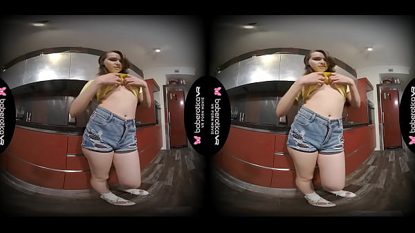 Solo teen cock teaser, Dayana is masturbating, in VR