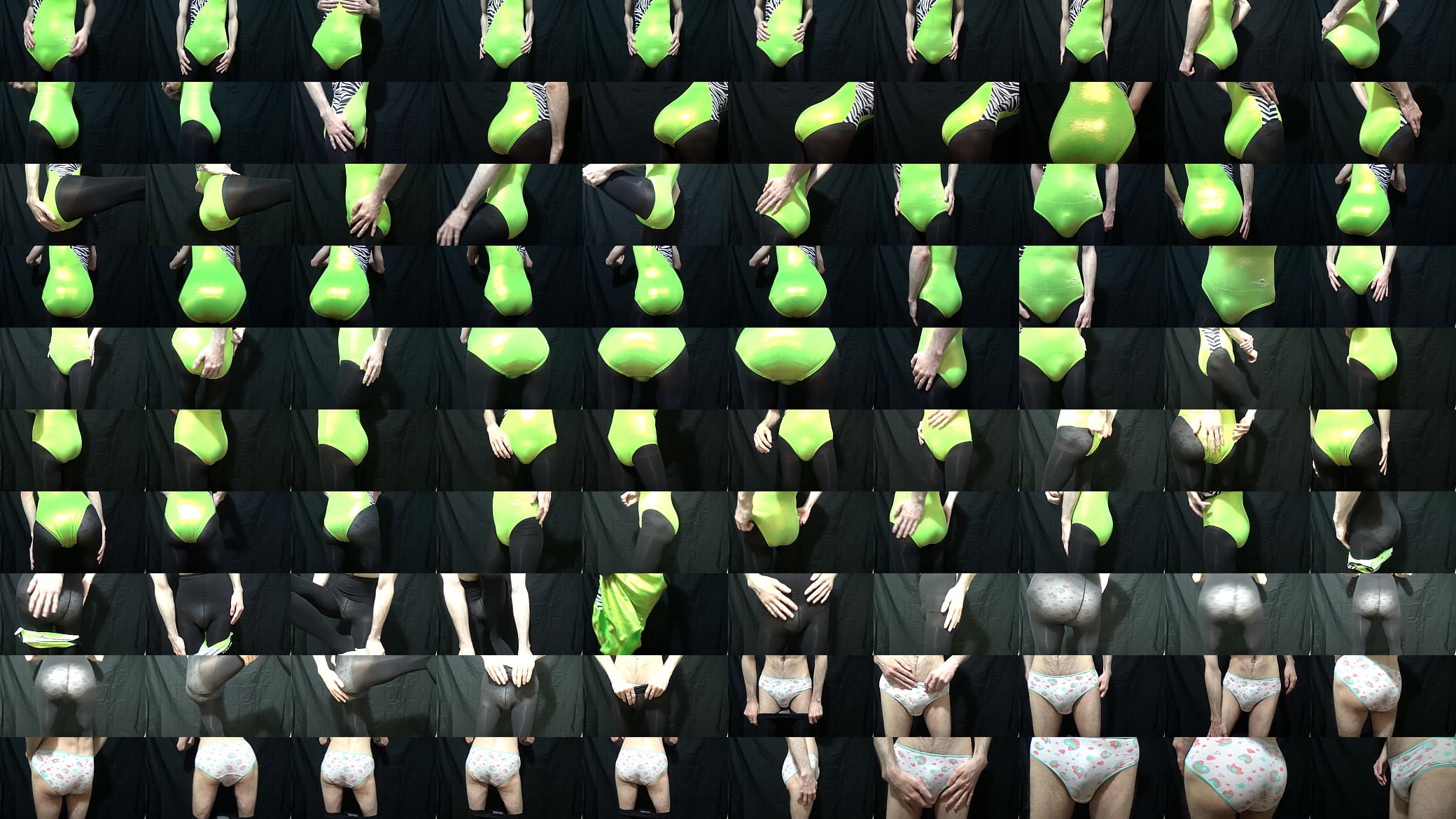 Softcore - Guy in Green Leotard Pantyhose and Panties 预览图