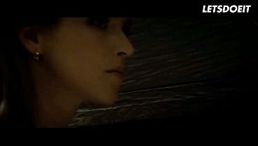 Athletic Babe in Black Lingerie Grinds Her Wet Cunt on Bound Guy's Face in BDSM Dungeon