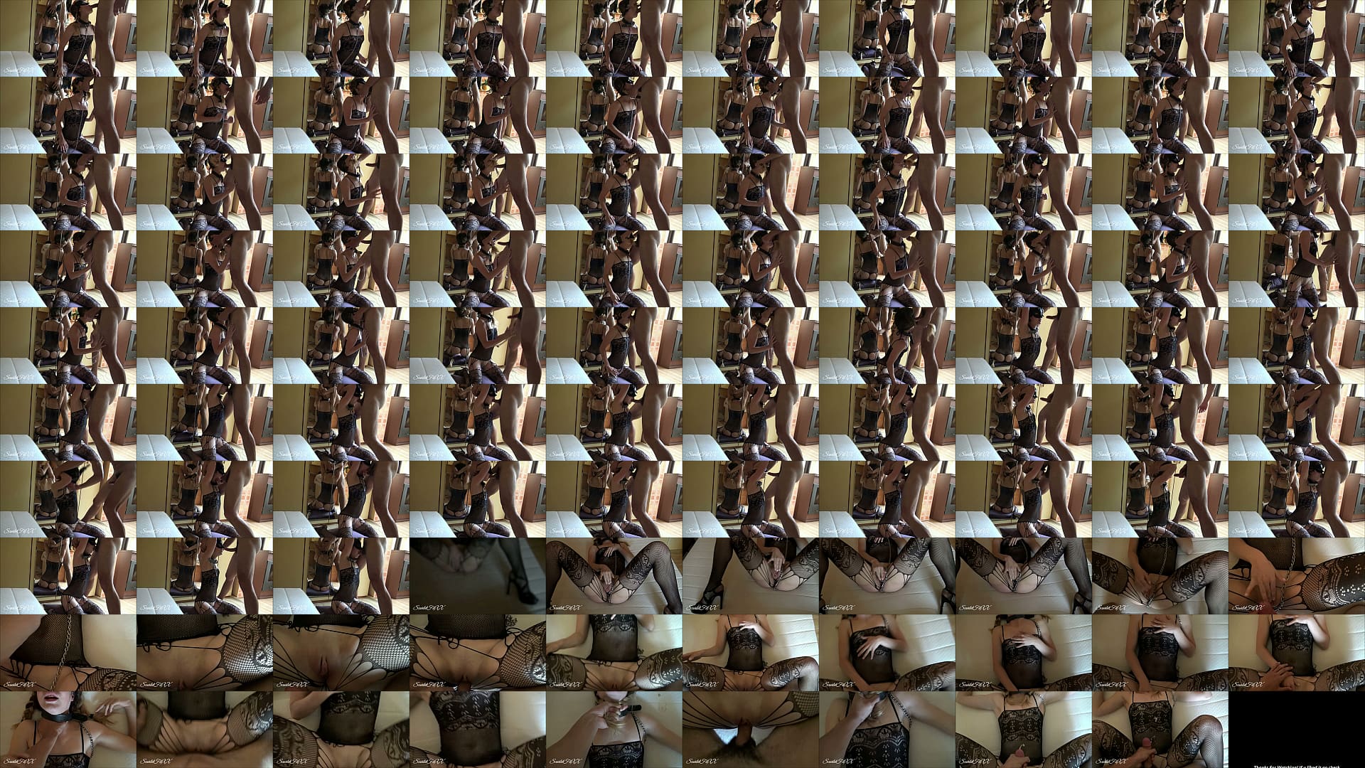 Braided Teen Goth Chick in Fishnet &amp; Leash Gets Rough Skullfuck &amp; Covered in Cum 预览图