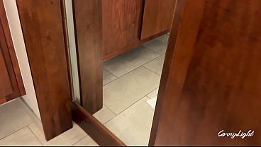 Step Mom caught Step Son jerking off and helps to cum quick on pussy while Husband is home