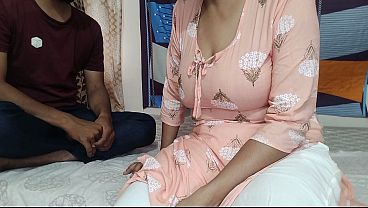 Home coming wife's young friend fucked alone, Desi MILF girl rides my big dick until orgasm, Hindi audio
