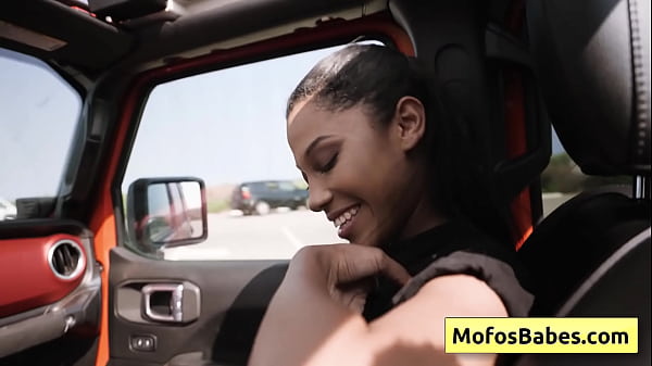 Hot busty ebony girl rub he rshaved wet pussy in the car seducing he rfriend - Eden West, Charles Dera