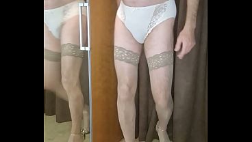 Download Video - Crossdresser posing in various Lace Lingerie sets