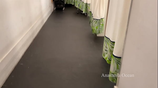I lured a stranger into the fitting room to give him a blowjob. Sex in public store.