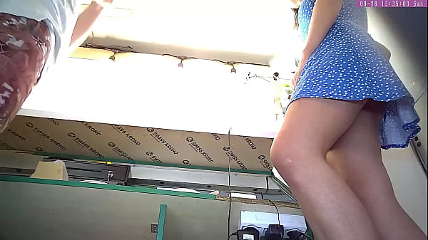 Polish Flashers Official - Sexy blonde girl voyer camera upskirt at work part 10