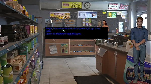 The cashier suddenly got a facial. She didn't expect it. 3D Hentai Game: Kink Maker