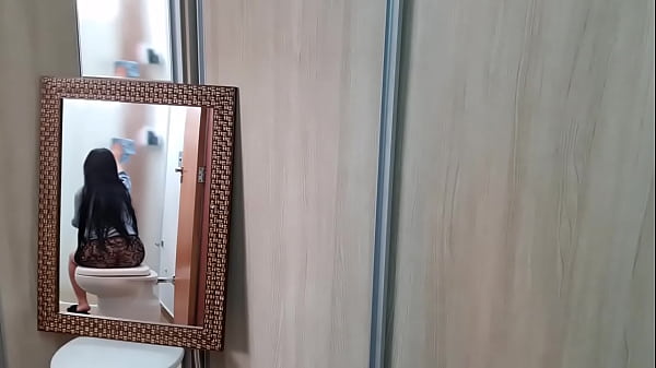 she in the bathroom