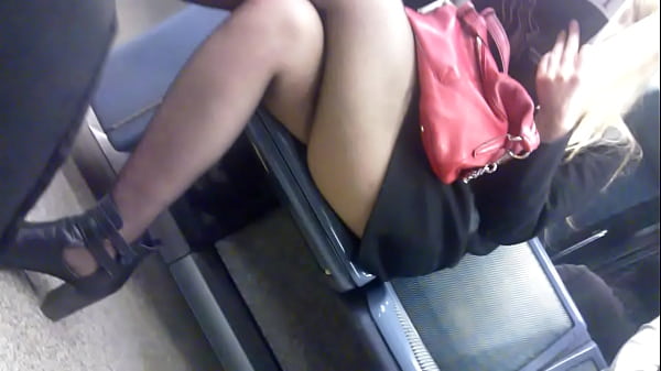 No skirt blonde and short coat in subway