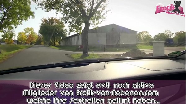 German big monster tits milf with glasses hitch hiker public pick up and outdoor fuck and cum in mouth