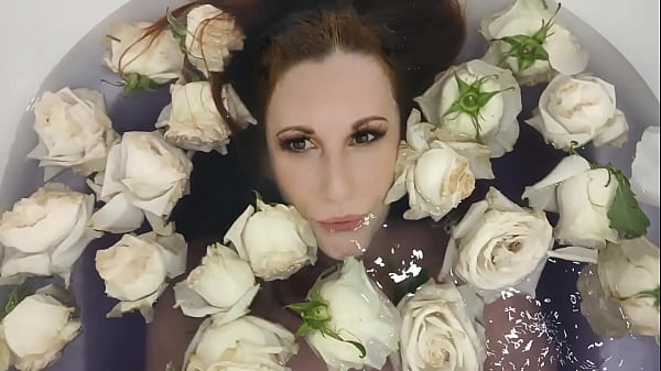 Mesmerizing teasing in water ( bath with roses)