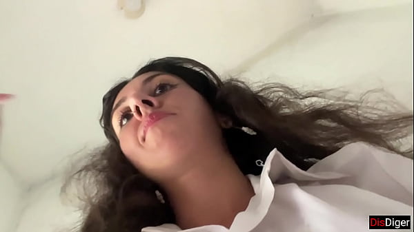 Walking with cum on face in cafe - Girl eats pizza and swallows cum - Cumwalk
