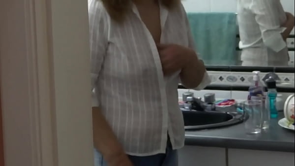 I caught my stepson masturbating and let him cum in my ass
