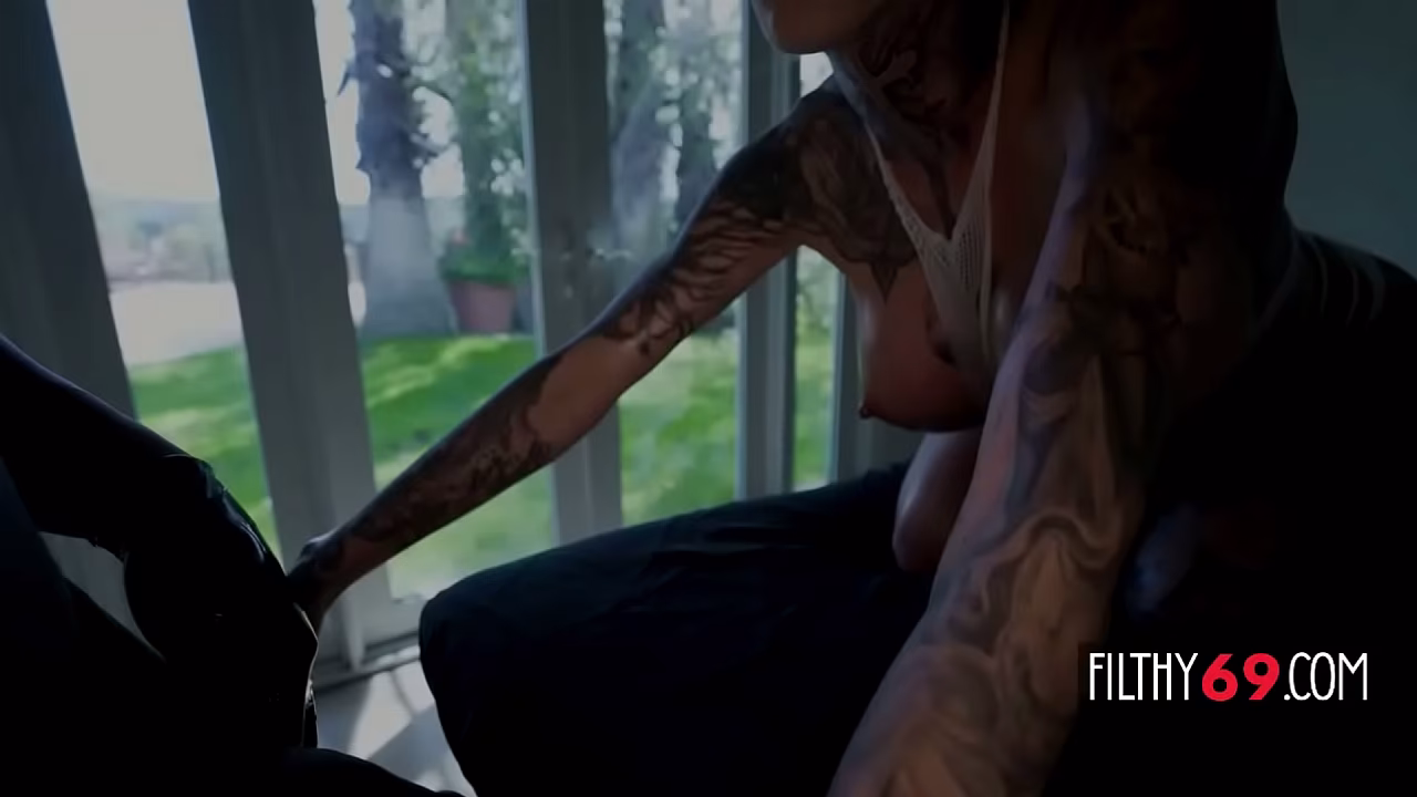 Busty tattooed babe takes BBC after oily massage - Chantal Danielle