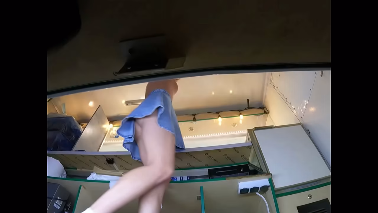 I'_m so happy that I'_ve hired this dumb and sexy hostess - voyeur upskirt pov