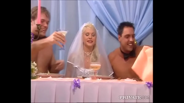 After Her Wedding Kathy Anderson Has a MMF 3way with Blowjobs and Anal